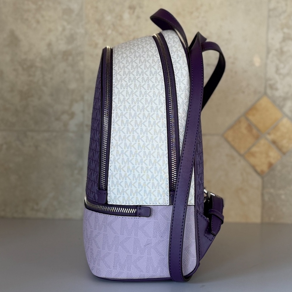 Michael Kors Rhea Medium Backpack Purple Multi - Picture 6 of 12
